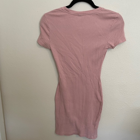 Pink Ribbed Knit Dress - Picture 3 of 3